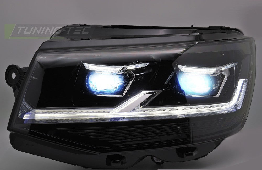 Frontlykter VW T6 15-19 Black LED DRL
