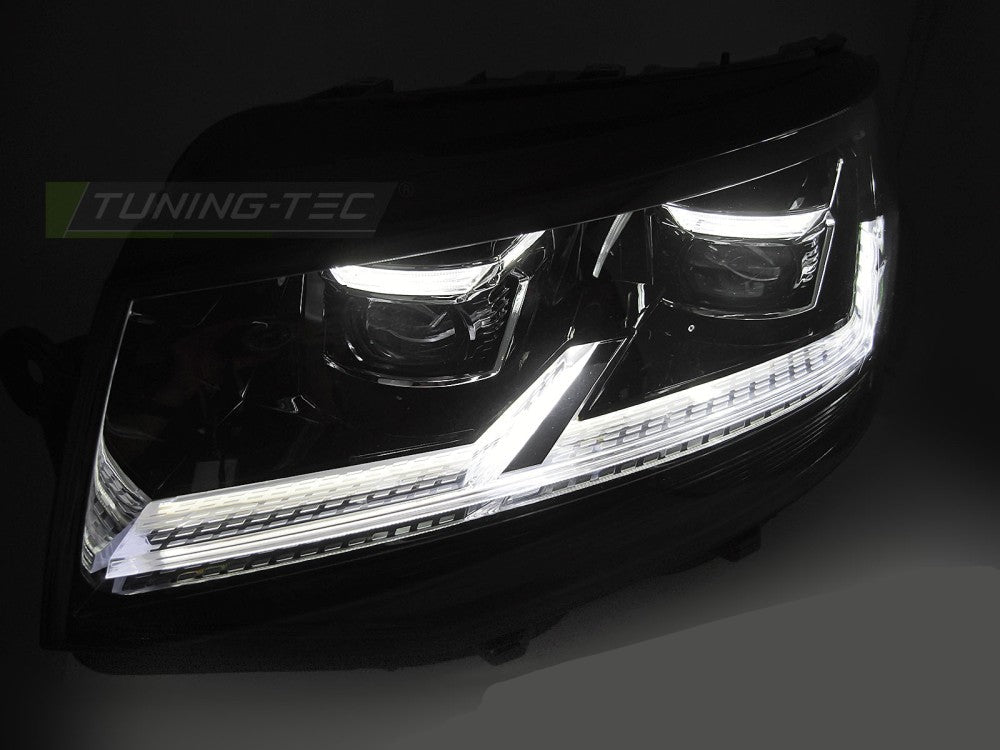 Frontlykter VW T6 15-19 Black LED DRL