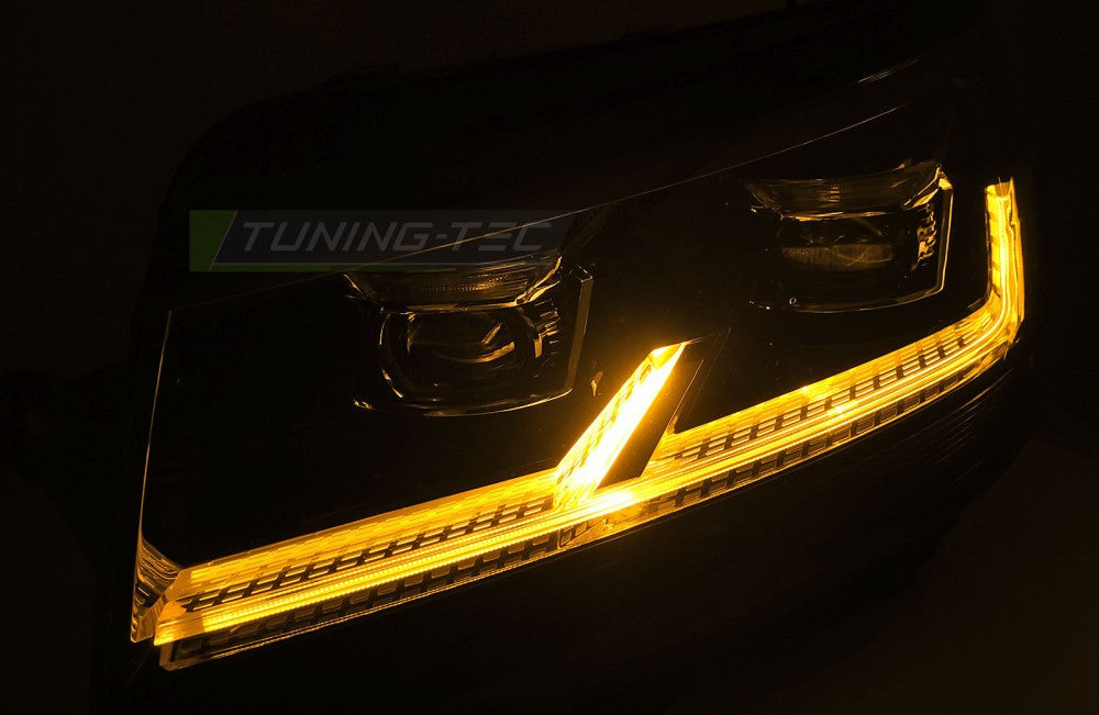 Frontlykter VW T6 15-19 Black LED DRL