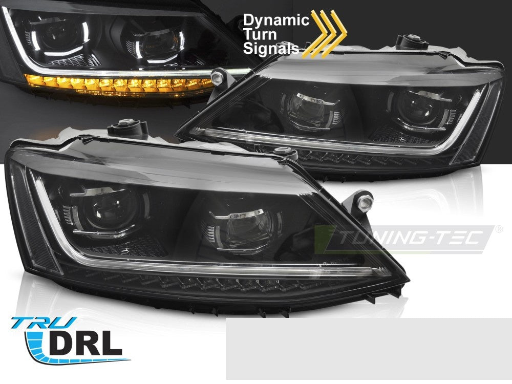 Frontlykter Volkswagen Jetta 05-18 LED sekvensielle med DRL fra Tuning-Tec