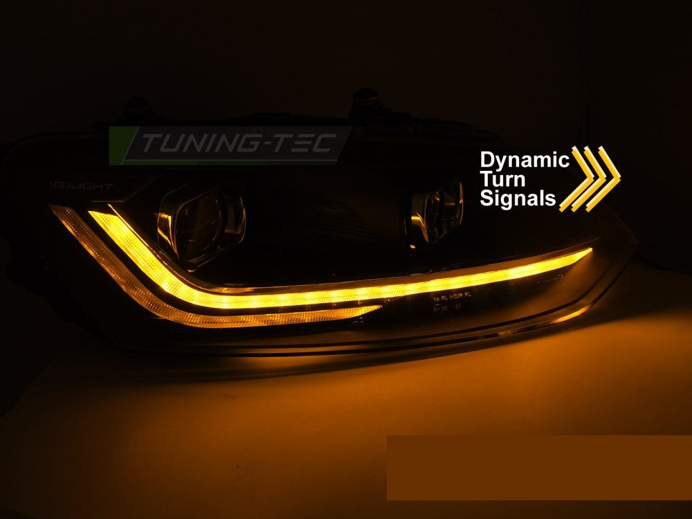 Tuning-Tec frontlykter Volkswagen Polo 6R silver med sekvensiell LED DRL