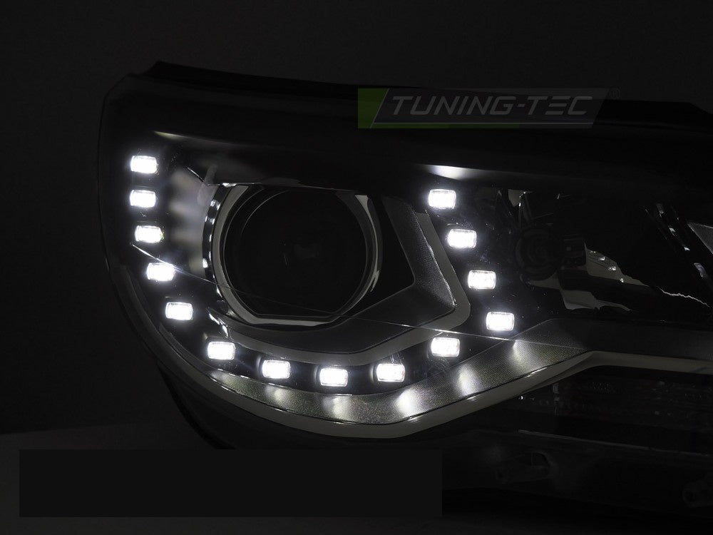 Tuning-Tec frontlykter i svart for Volkswagen Tiguan I – daylight-stil