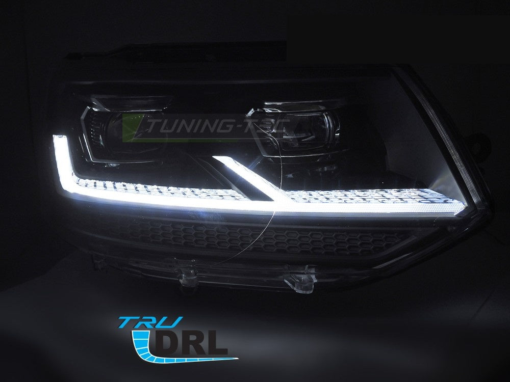 Volkswagen T5 frontlykter med full LED-teknologi og krom finish