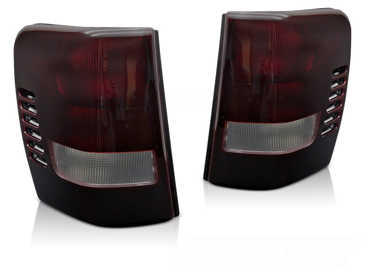 Baklykter Jeep Grand Cherokee WJ 1999–2005 dark red finish sett bakfra