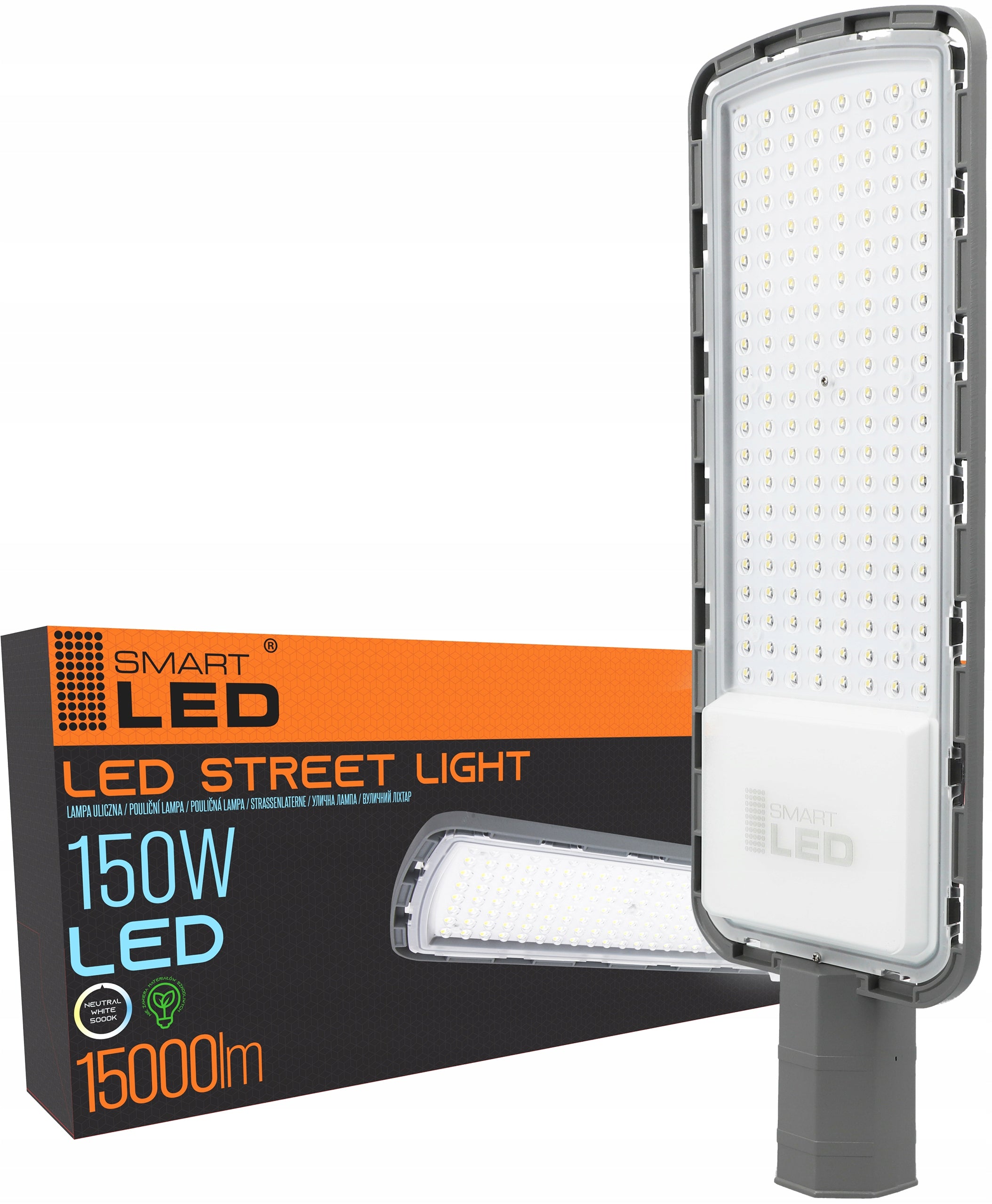 Gatebelysning Lyktestolpe LED 150W Grå IP65 15000lm