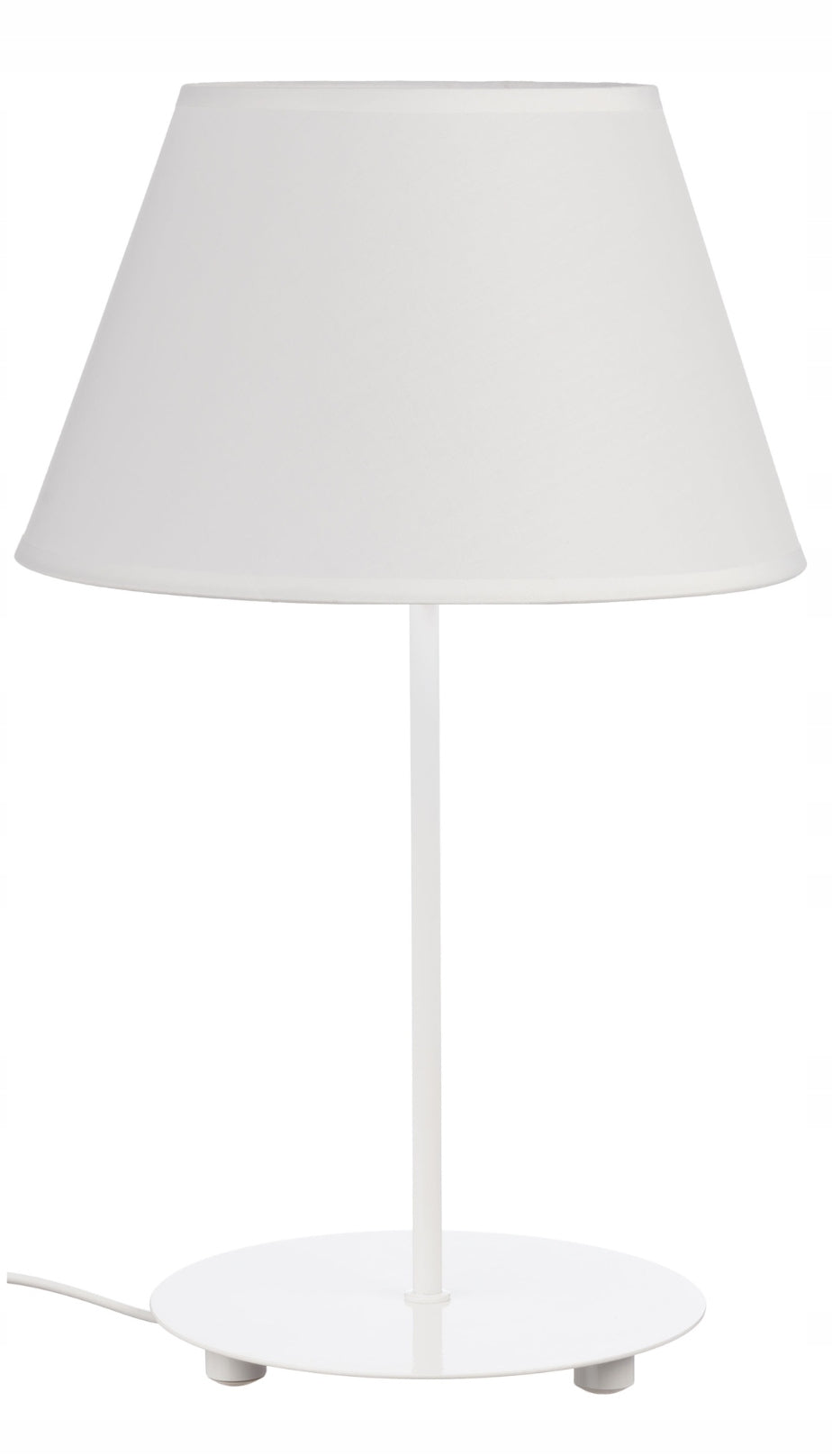 Hvit Bordlampe med Kjegleformet Skjerm i Hvit Karo E27