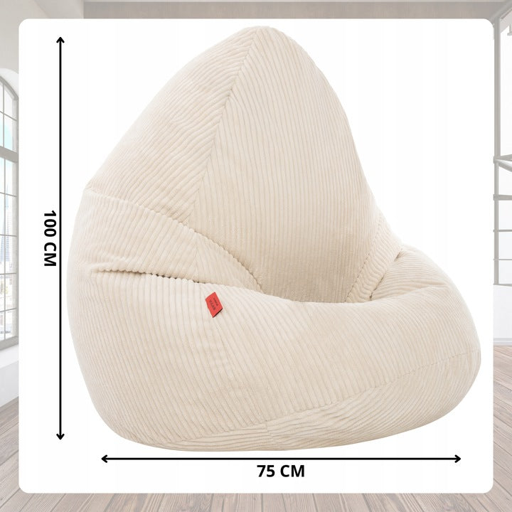 Sakkosekk CORD Small kord beige – Cronen sidevisning