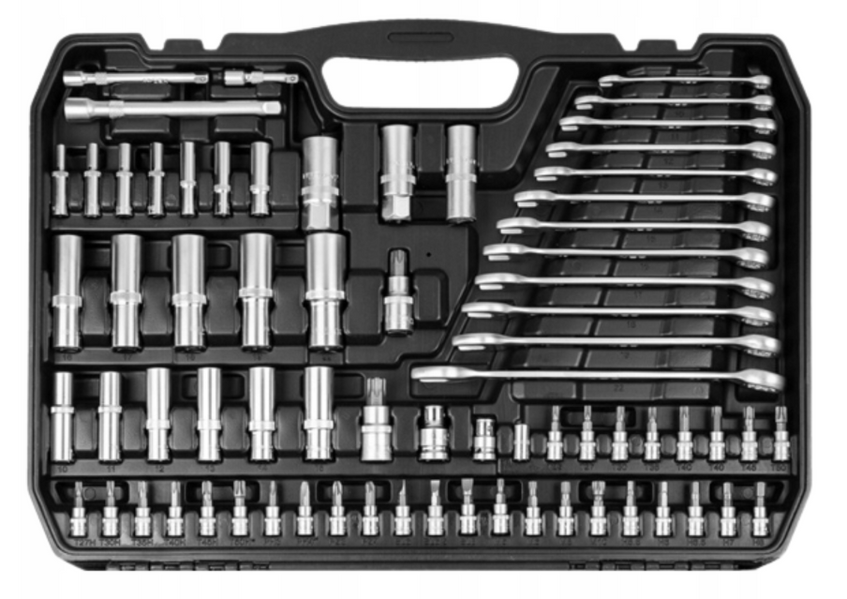 Sokkelnøkkelsett Neo Tools  10-218 1/4 3/8 1/2 300 deler