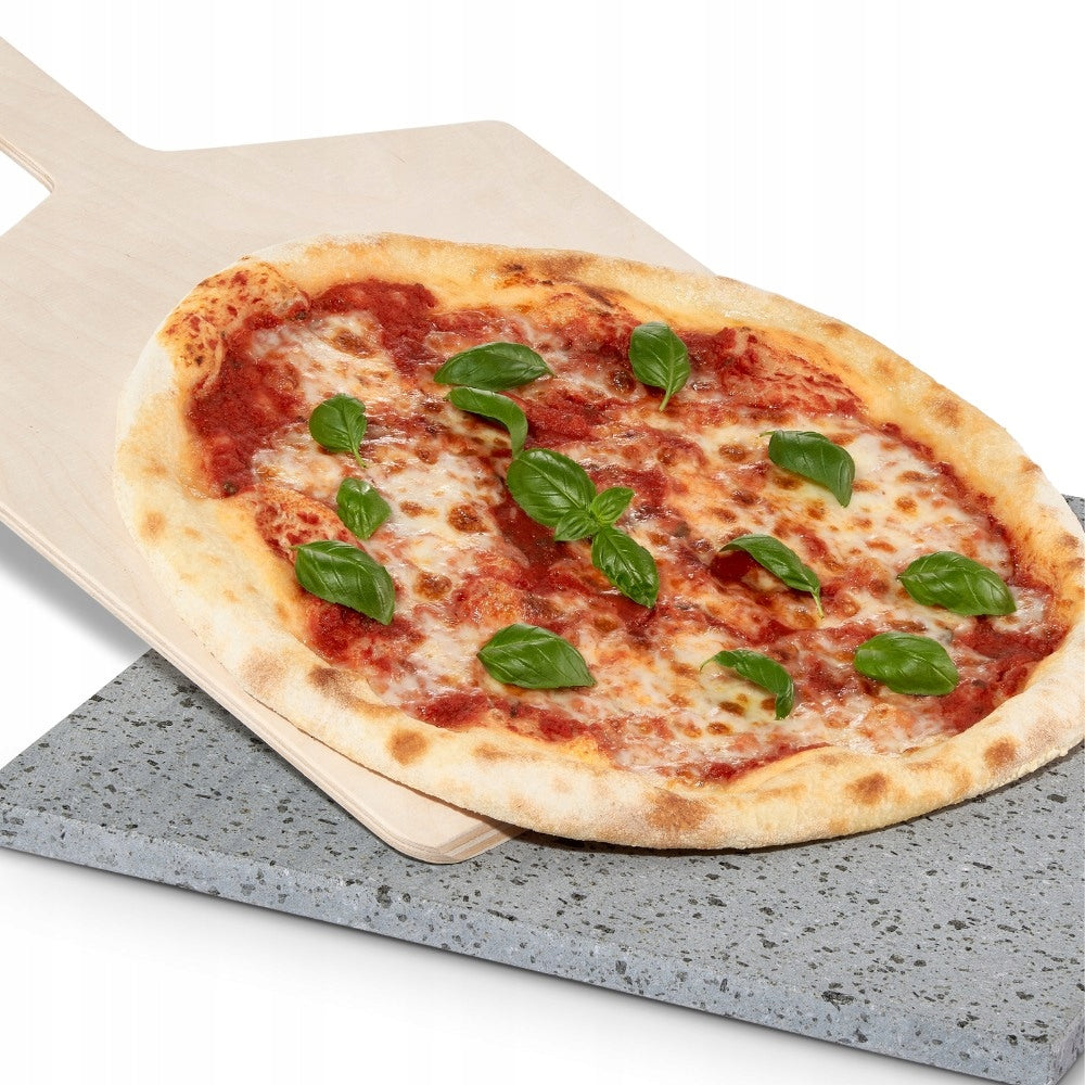 Vulkansk Pizzastein fra Etna 38x30cm + Spade