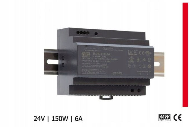 Din-skinne Strømforsyning Mean Well HDR-150 24V 150W