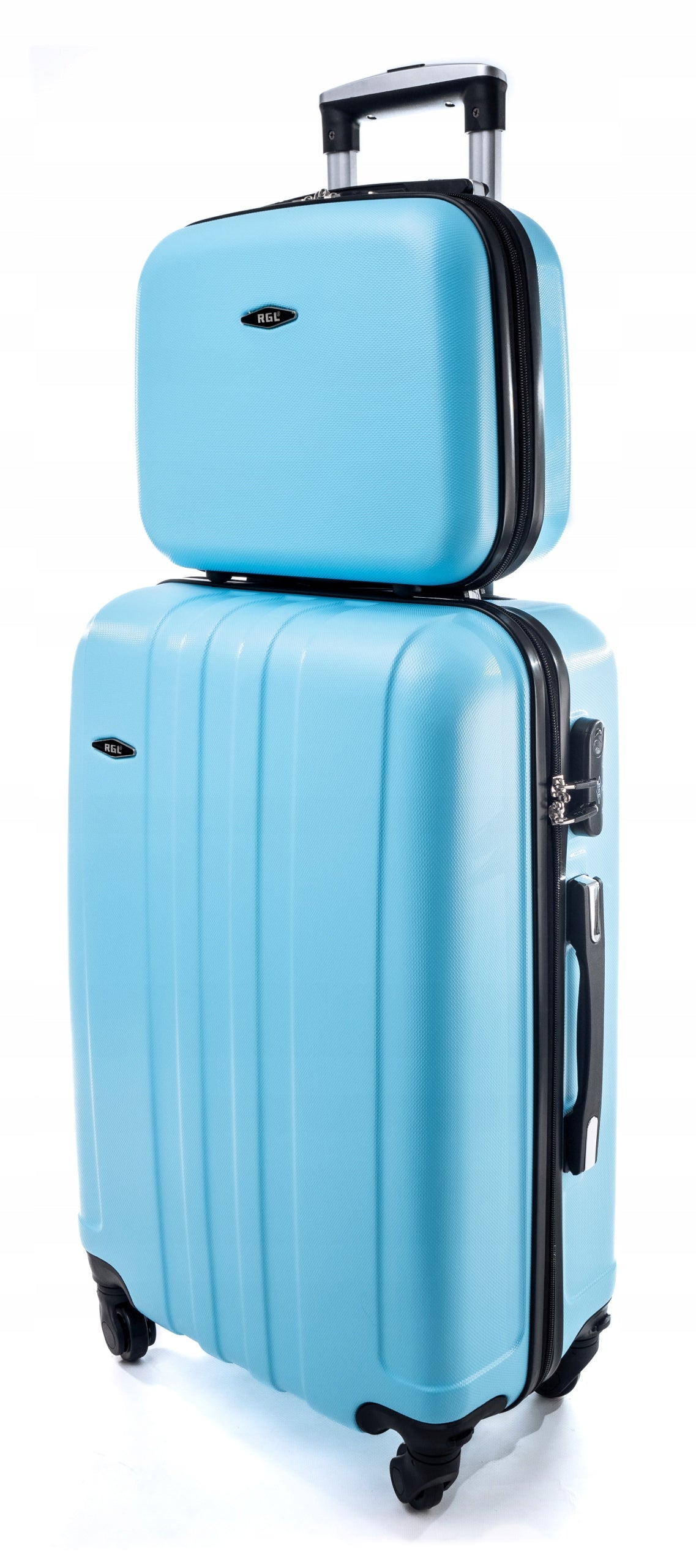 2-i-1 sett med medium XL reisekoffert + skjønnhetskoffert