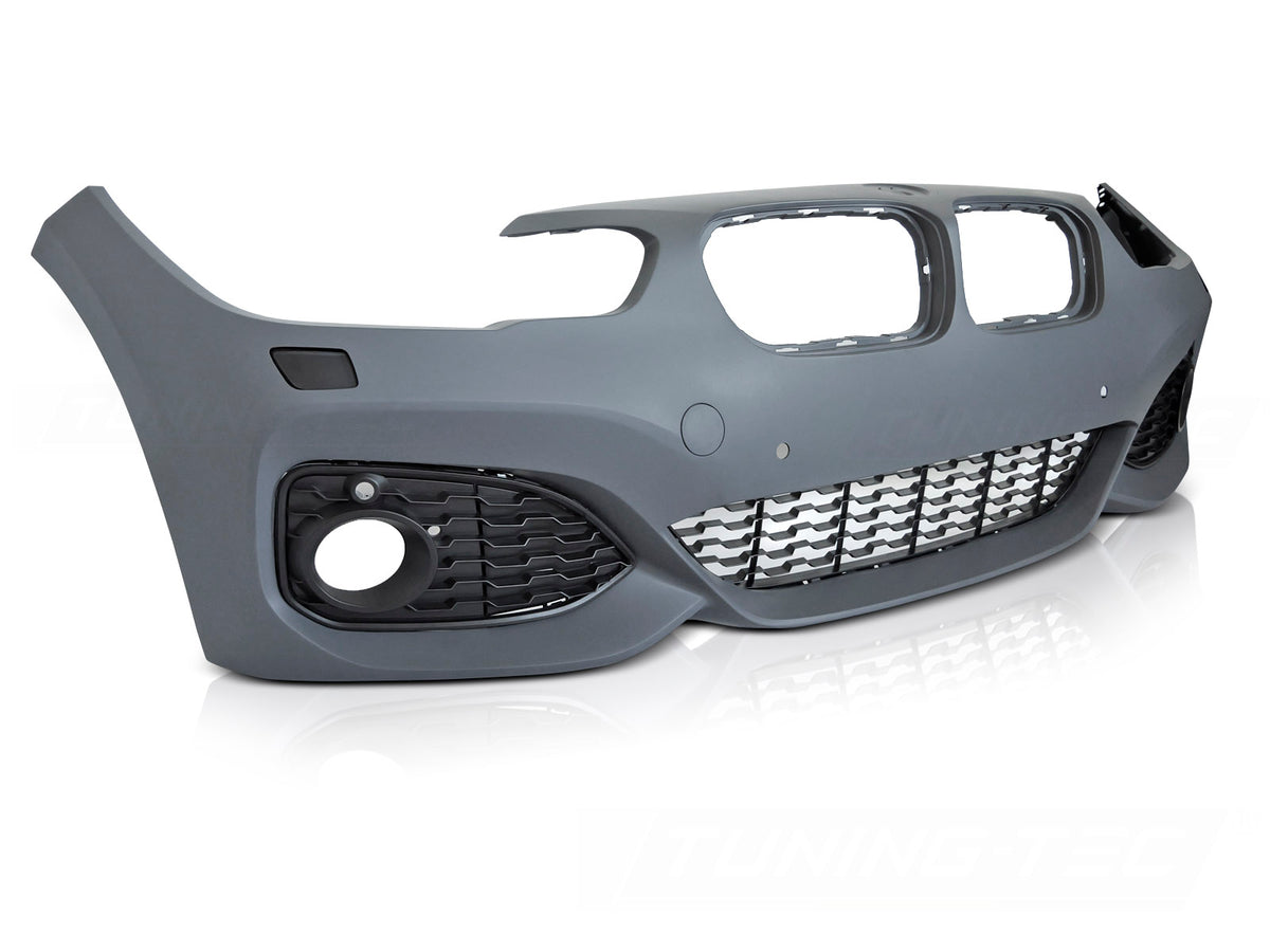 Frontfanger sport-stil BMW 1-Serie F20 F21 LCI 2015–2018 med PDC-utsparing sett forfra