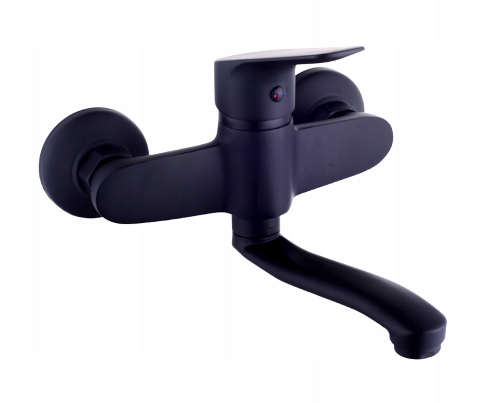 Servantbatteri Svart Matt Veggmontert med Svingbar Tut – Liveno Sigma