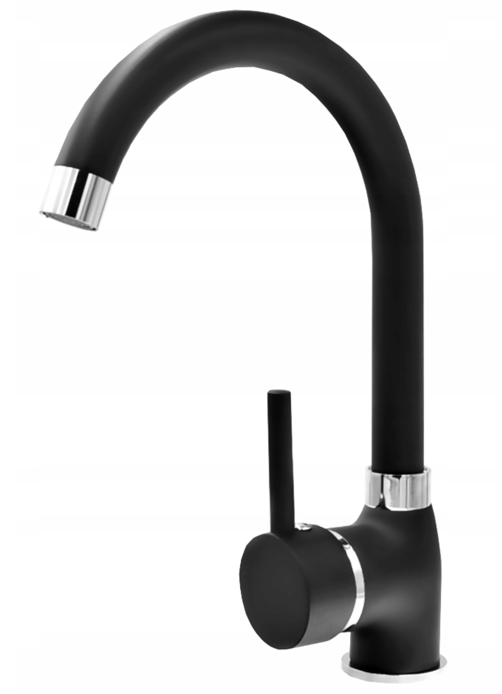 Verkstedvask Svart Marmor 50x34 cm med Kjøkkenbatteri og Sifon – Komplett Sett