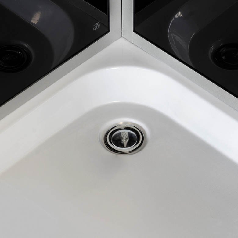 Dusjkabinett 80x80 cm Firkantet med dusjkar WSH309A, grå