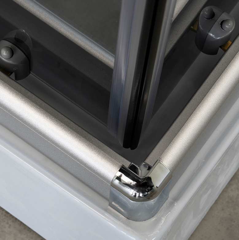 Dusjkabinett 80x80 cm Firkantet med dusjkar WSH309A, grå