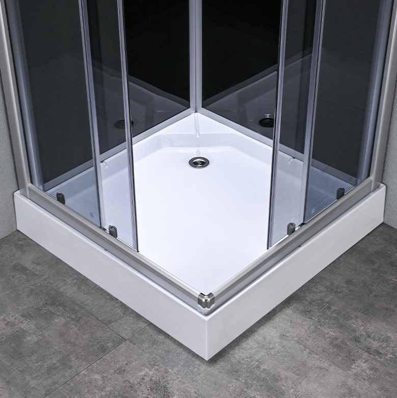 Dusjkabinett 80x80 cm Firkantet med dusjkar WSH309A, grå