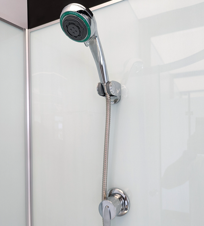 Dusjkabinett 90x90 cm Halvrundt med dusjkar WSH305B, matt krom