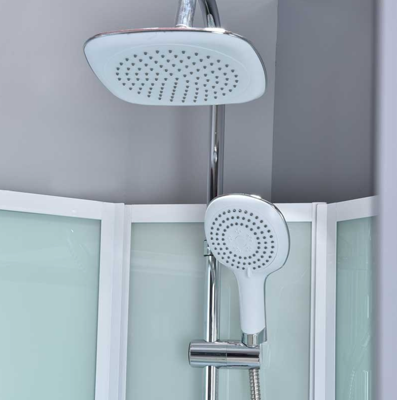 Dusjkabinett 120x80 cm Rektangulært med dusjkar WSH307L, krom, venstrevendt