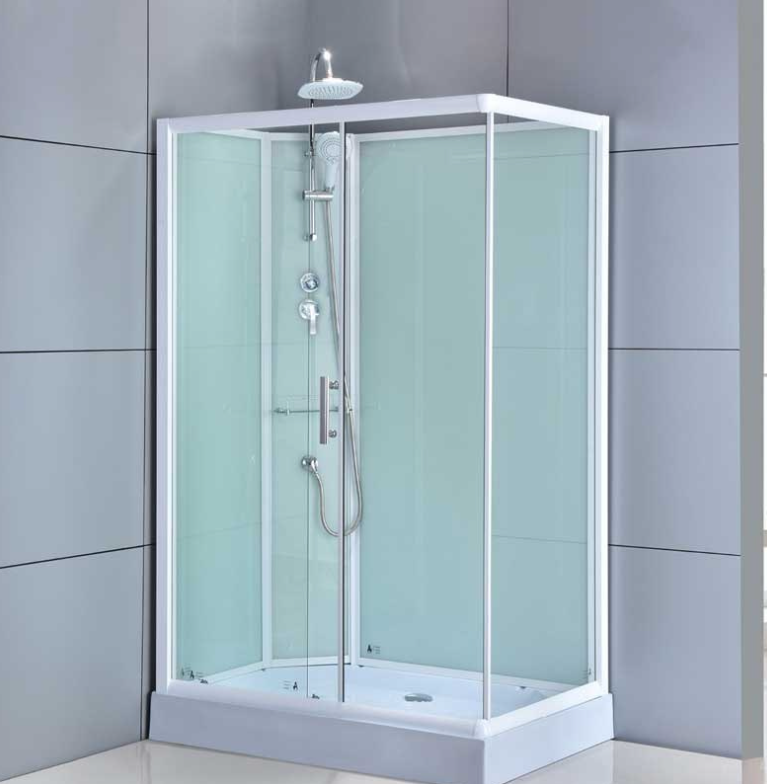 Dusjkabinett 120x80 cm Rektangulært med dusjkar WSH307L, krom, venstrevendt