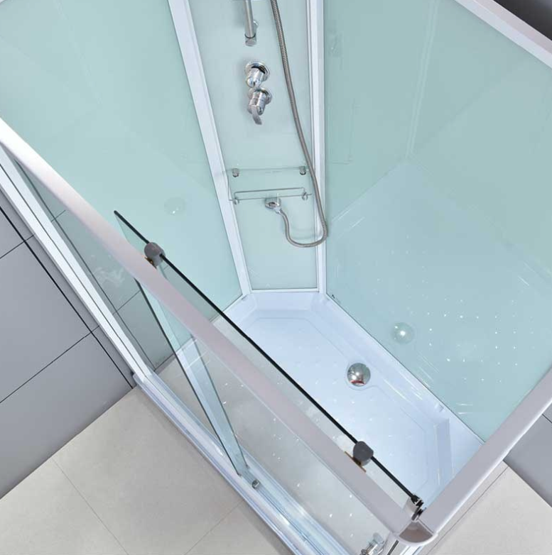 Dusjkabinett 120x80 cm Rektangulært med dusjkar WSH307L, krom, venstrevendt