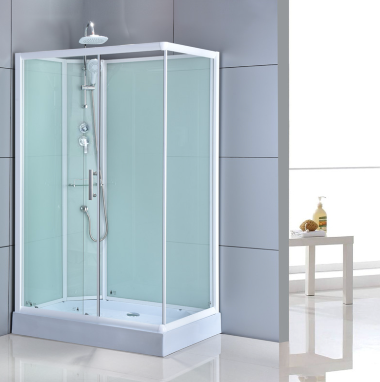 Dusjkabinett 120x80 cm Rektangulært med dusjkar WSH307L, krom, venstrevendt