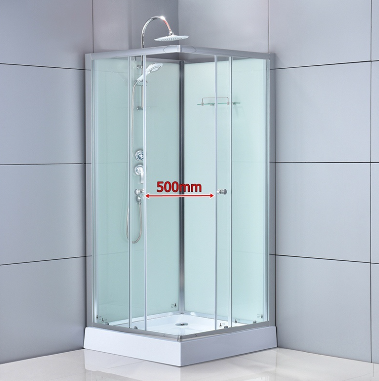 Dusjkabinett 90x90 cm Firkantet med dusjkar WSH308, krom