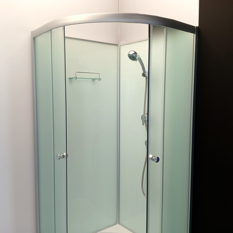 Dusjkabinett 80x80 cm Halvrundt med dusjkar WSH305A, matt krom