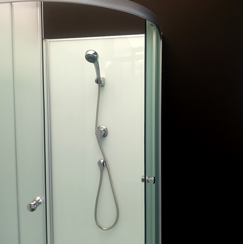 Dusjkabinett 80x80 cm Halvrundt med dusjkar WSH305A, matt krom