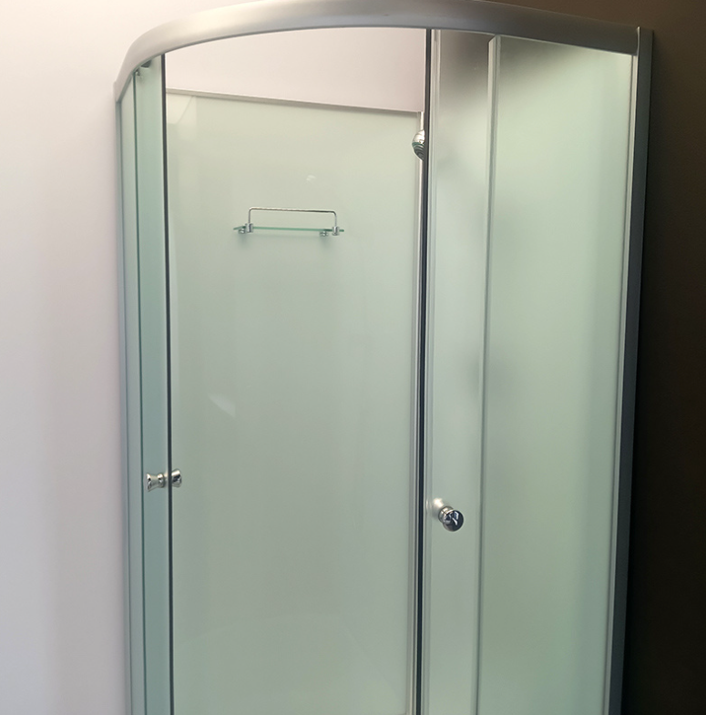 Dusjkabinett 80x80 cm Halvrundt med dusjkar WSH305A, matt krom