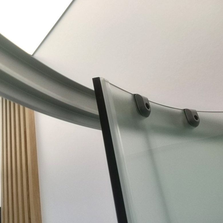 Dusjkabinett 80x80 cm Halvrundt med dusjkar WSH305A, matt krom