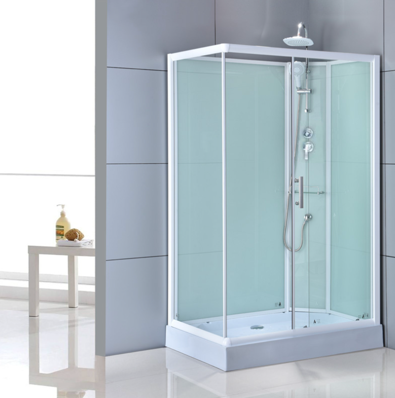 Dusjkabinett 120x80 cm Rektangulært med dusjkar WSH307R, krom, høyrevendt