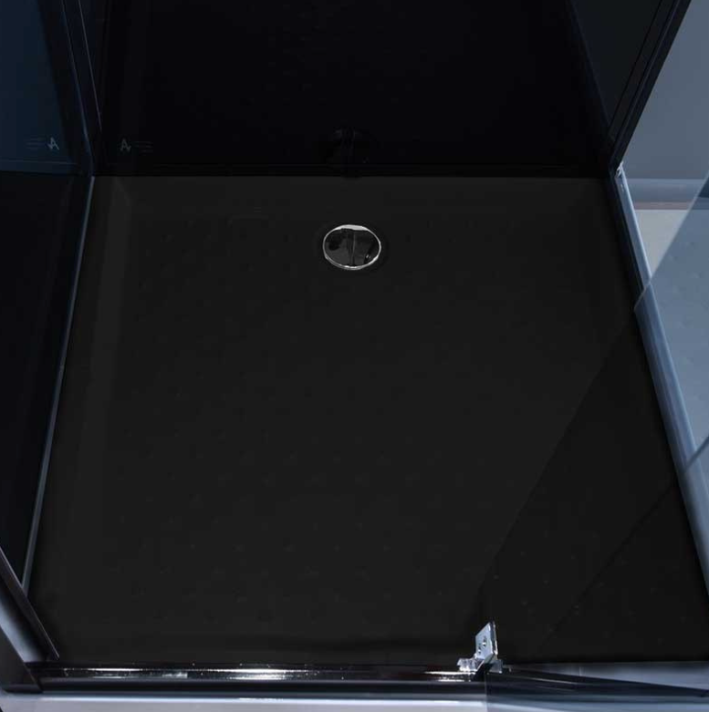 Dusjkabinett 90x90 cm Firkantet med dusjkar WSH306, svart