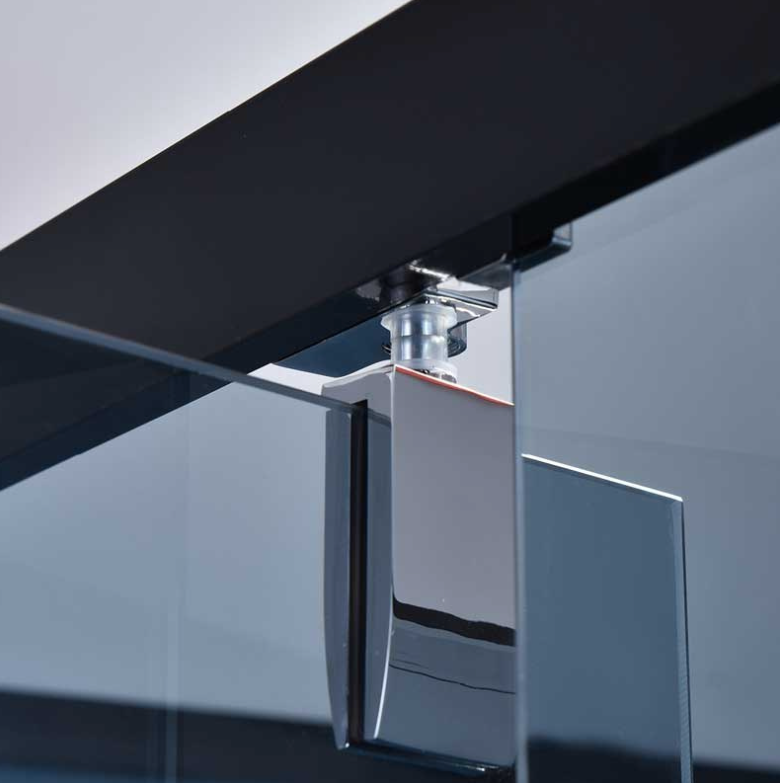 Dusjkabinett 90x90 cm Firkantet med dusjkar WSH306, svart