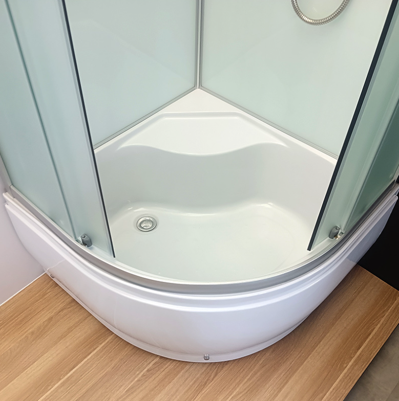 Dusjkabinett 80x80 cm Halvrundt med dusjkar WSH304A, matt krom