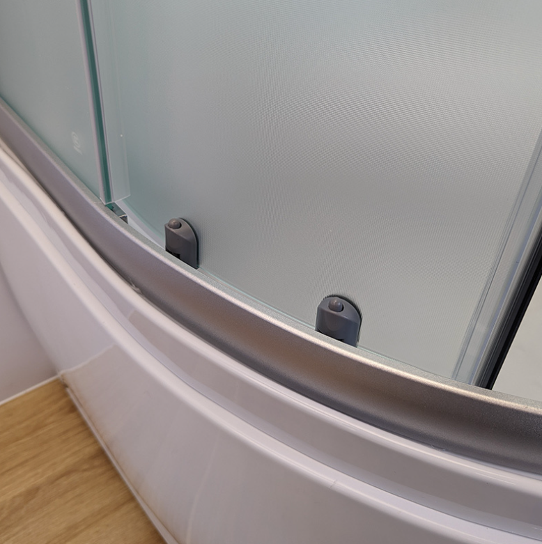 Dusjkabinett 80x80 cm Halvrundt med dusjkar WSH304A, matt krom