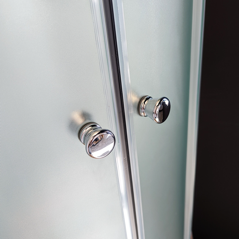 Dusjkabinett 80x80 cm Halvrundt med dusjkar WSH304A, matt krom