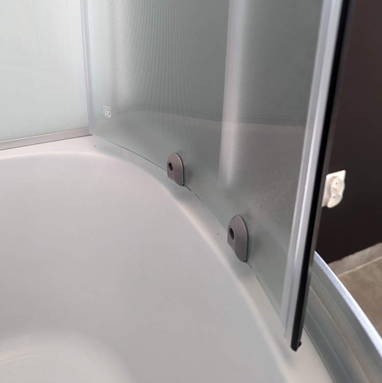 Dusjkabinett 80x80 cm Halvrundt med dusjkar WSH304A, matt krom