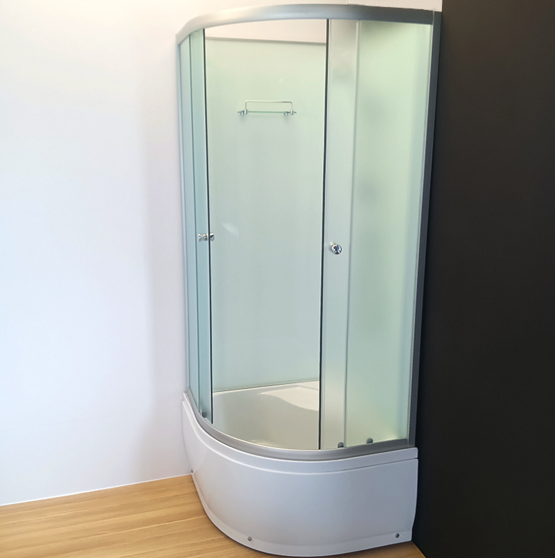 Dusjkabinett 80x80 cm Halvrundt med dusjkar WSH304A, matt krom