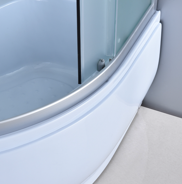 Dusjkabinett 90x90 cm Halvrundt med dusjkar WSH301B, matt krom