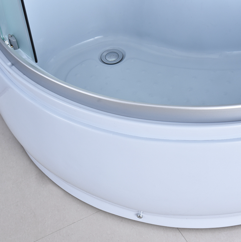 Dusjkabinett 90x90 cm Halvrundt med dusjkar WSH301B, matt krom