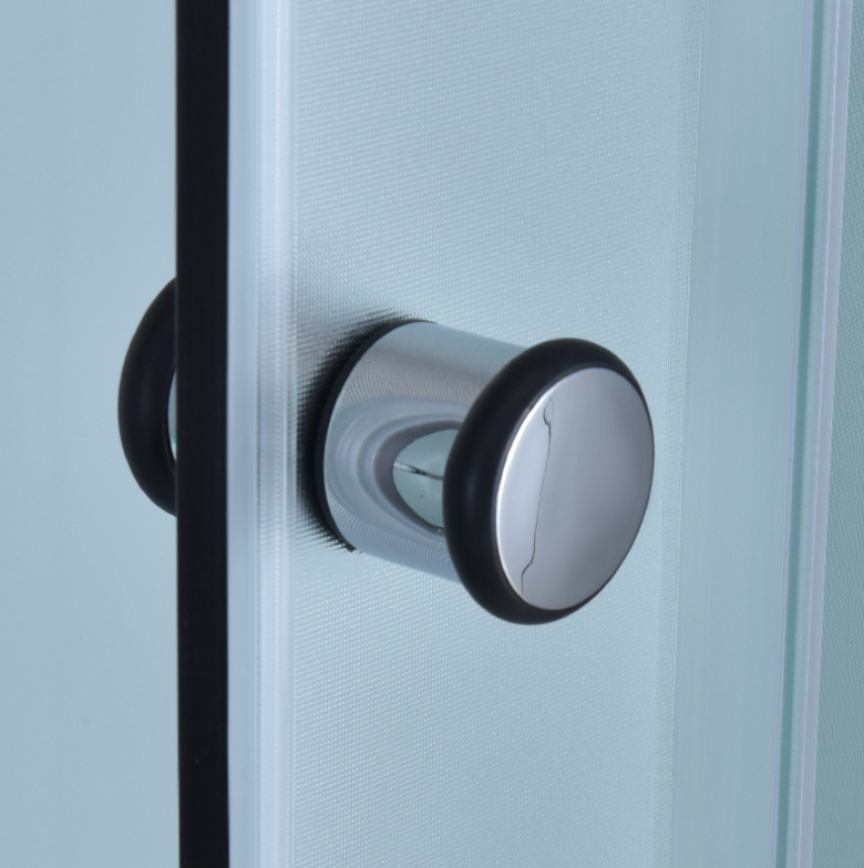 Dusjkabinett 90x90 cm Halvrundt med dusjkar WSH301B, matt krom