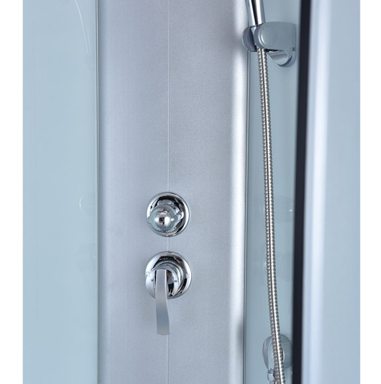 Dusjkabinett 90x90 cm Halvrundt med dusjkar WSH301B, matt krom