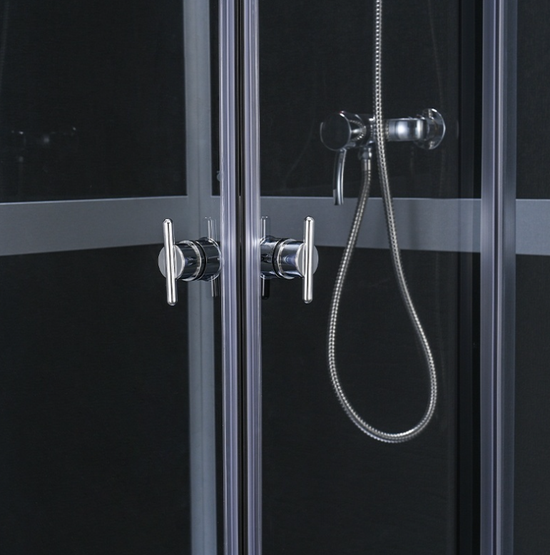 Dusjkabinett 90x90 cm Firkantet med dusjkar WSH309B, grå