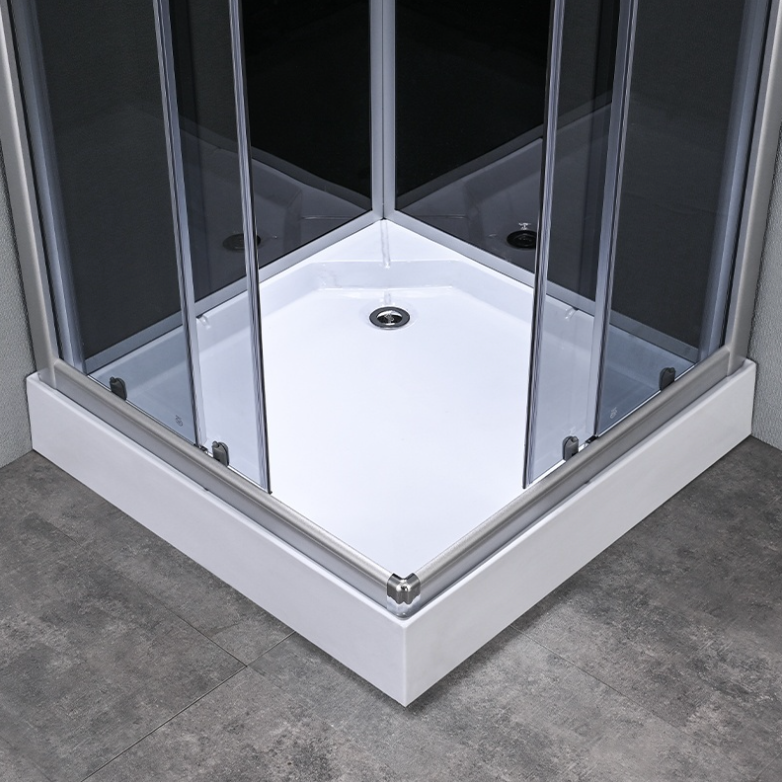 Dusjkabinett 90x90 cm Firkantet med dusjkar WSH309B, grå