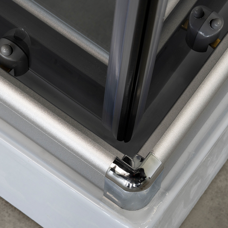 Dusjkabinett 90x90 cm Firkantet med dusjkar WSH309B, grå