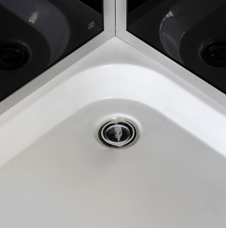 Dusjkabinett 90x90 cm Firkantet med dusjkar WSH309B, grå