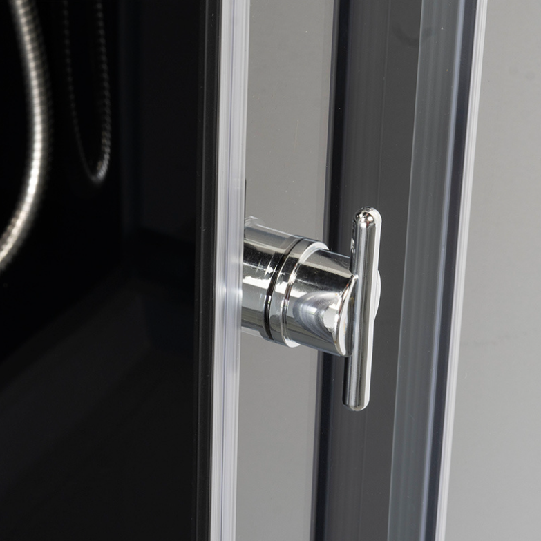 Dusjkabinett 90x90 cm Firkantet med dusjkar WSH309B, grå