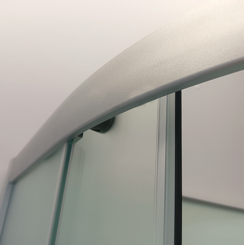 Dusjkabinett 90x90 cm Halvrundt med dusjkar WSH304B, matt krom