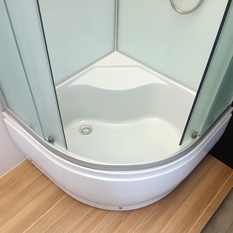 Dusjkabinett 90x90 cm Halvrundt med dusjkar WSH304B, matt krom